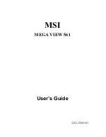 Preview for 1 page of MSI MEGA VIEW 561 User Manual