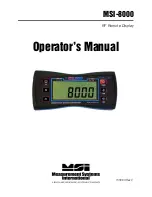 Preview for 1 page of MSI MSI-8000 Operator'S Manual