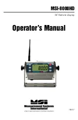 Preview for 1 page of MSI MSI-8000HD Operator'S Manual