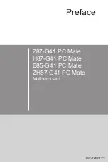 Preview for 1 page of MSI Z87-G41 PC Mate Preface