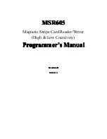 Preview for 1 page of MSR MSR605 Programmer'S Manual