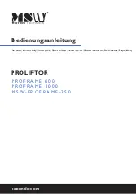 MSW Motor Technics MSW-PROFRAME-250 User Manual preview