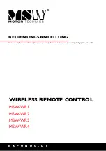 Предварительный просмотр 1 страницы MSW MSW-WR1 User Manual