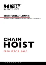 MSW PROLIFTOR 2000 User Manual preview