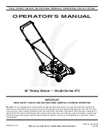 MTD 074 Series Operator'S Manual preview