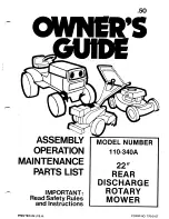 Предварительный просмотр 1 страницы MTD 101-340A Owner'S Manual