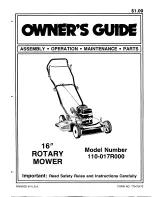 Предварительный просмотр 1 страницы MTD 110-017R000 Owner'S Manual