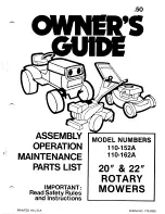 Предварительный просмотр 1 страницы MTD 110-152A Owner'S Manual