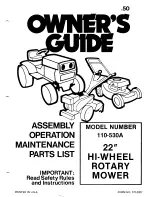 Предварительный просмотр 1 страницы MTD 110-530A Owner'S Manual