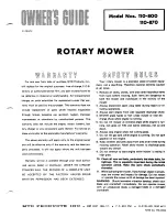 Предварительный просмотр 1 страницы MTD 110-800 Owner'S Manual