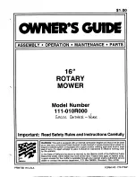 Предварительный просмотр 1 страницы MTD 111-010R000 Owner'S Manual