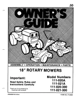 Preview for 1 page of MTD 111-020-300 Owner'S Manual