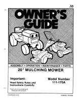 Предварительный просмотр 1 страницы MTD 111-170A Owner'S Manual