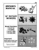 MTD 112-011-300 Owner'S Manual preview