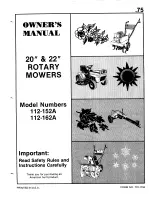 Предварительный просмотр 1 страницы MTD 112-152A Owner'S Manual