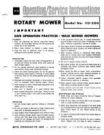 Preview for 1 page of MTD 112-200 Operating/Service Instructions Manual