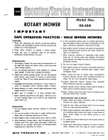 Предварительный просмотр 1 страницы MTD 112-530 Operating/Service Instructions Manual