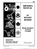 Предварительный просмотр 1 страницы MTD 113-011A Owner'S Manual