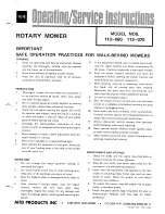 Preview for 1 page of MTD 113-060 Operating/Service Instructions Manual