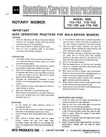 MTD 113-112 Operating/Service Instructions Manual preview