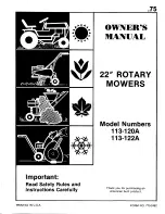 Предварительный просмотр 1 страницы MTD 113-120A Owner'S Manual