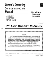 MTD 114-030A Owner'S Operating Service Instruction Manual preview