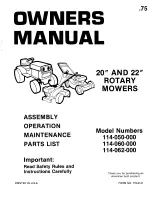 Preview for 1 page of MTD 114-050-000 Owner'S Manual