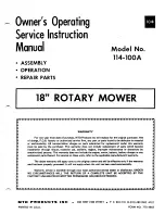 Preview for 1 page of MTD 114-100A Owner'S Operating Service Instruction Manual