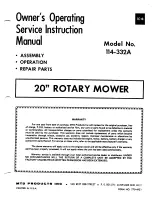 MTD 114-332A Owner'S Operating Service Instruction Manual предпросмотр