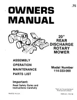 Preview for 1 page of MTD 114-333-000 Owner'S Manual