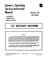 Предварительный просмотр 1 страницы MTD 114-342A Owner'S Operating Service Instruction Manual