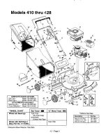 Предварительный просмотр 2 страницы MTD 114-410A000 thru 114-428G000 Illustrate Parts List