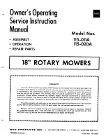 Предварительный просмотр 1 страницы MTD 115-011A Owner'S Operating Service Instruction Manual