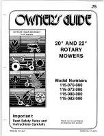 Предварительный просмотр 1 страницы MTD 115-070-000 Owner'S Manual