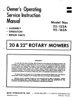 Предварительный просмотр 1 страницы MTD 115-152A Owner'S Operating Service Instruction Manual