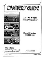 Предварительный просмотр 1 страницы MTD 115-533-000 Owner'S Manual