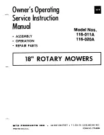 MTD 116-011A Owner'S Operating Service Instruction Manual предпросмотр