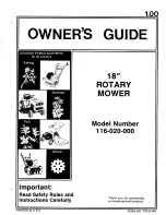 Предварительный просмотр 1 страницы MTD 116-020-000 Owner'S Manual