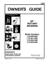 Предварительный просмотр 1 страницы MTD 116-050-000 Owner'S Manual