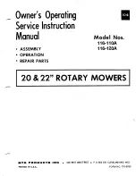 MTD 116-110A Owner'S Operating Service Instruction Manual предпросмотр