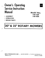 MTD 116-112A Owner'S Operating Service Instruction Manual предпросмотр