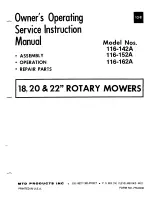 Предварительный просмотр 1 страницы MTD 116-142A Owner'S Operating Service Instruction Manual