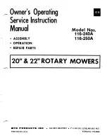 Предварительный просмотр 1 страницы MTD 116-240A Owner'S Operating Service Instruction Manual