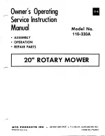 Предварительный просмотр 1 страницы MTD 116-330A Owner'S Operating Service Instruction Manual