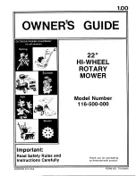 Предварительный просмотр 1 страницы MTD 116-500-000 Owner'S Manual