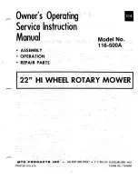 MTD 116-500A Owner'S Operating Service Instruction Manual предпросмотр