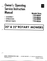 MTD 116-890A Owner'S Operating Service Instruction Manual preview