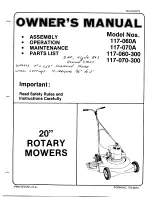 Предварительный просмотр 1 страницы MTD 117-060-300 Owner'S Manual