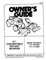 Предварительный просмотр 1 страницы MTD 117-104-000 Owner'S Manual