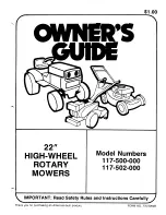 Предварительный просмотр 1 страницы MTD 117-500-000 Owner'S Manual